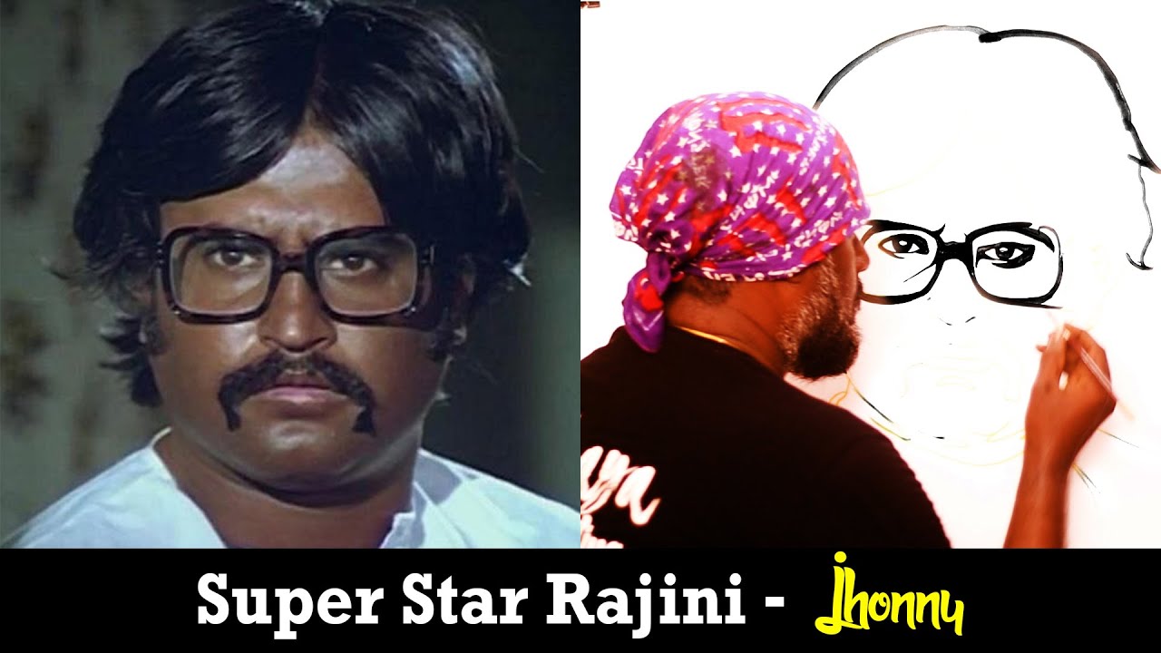 How to Draw Johnny Super star Rajinikanth #Shorts - Udhaya Speed Painting