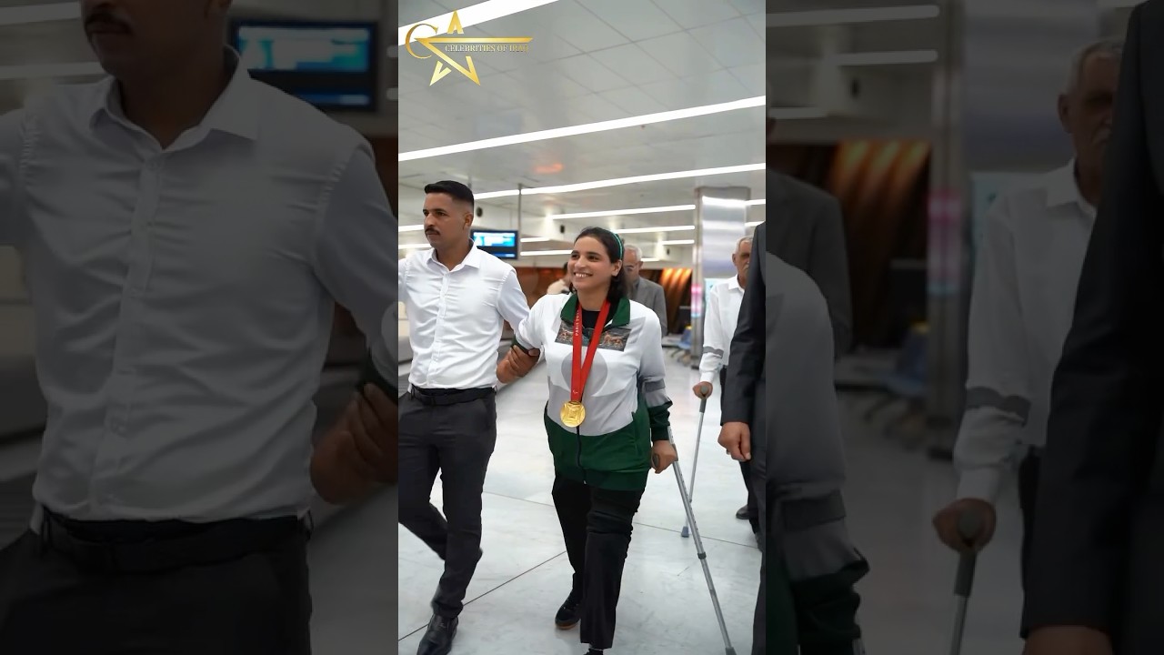 مجلة مشاهير العراق تستقبل بطلة العراق نجلاء عماد في مطار بغداد الدولي اثناء وصولها لبغداد