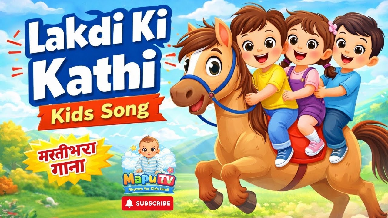 Lakdi Ki Kathi, Kathi Pe Ghoda | Popular Hindi Nursery | लकड़ी की काठी] | Mapu tv -  Rhymes for Kids