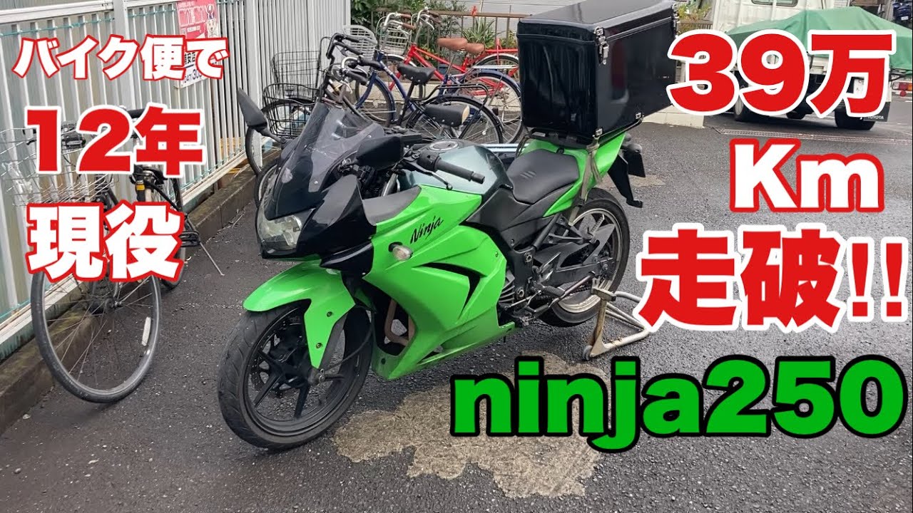【ニンジャ250バイク便で使用】12年間現役で39万キロ走破したカワサキニンジャ250紹介動画‼︎  バイク便ライダーの日常‼︎