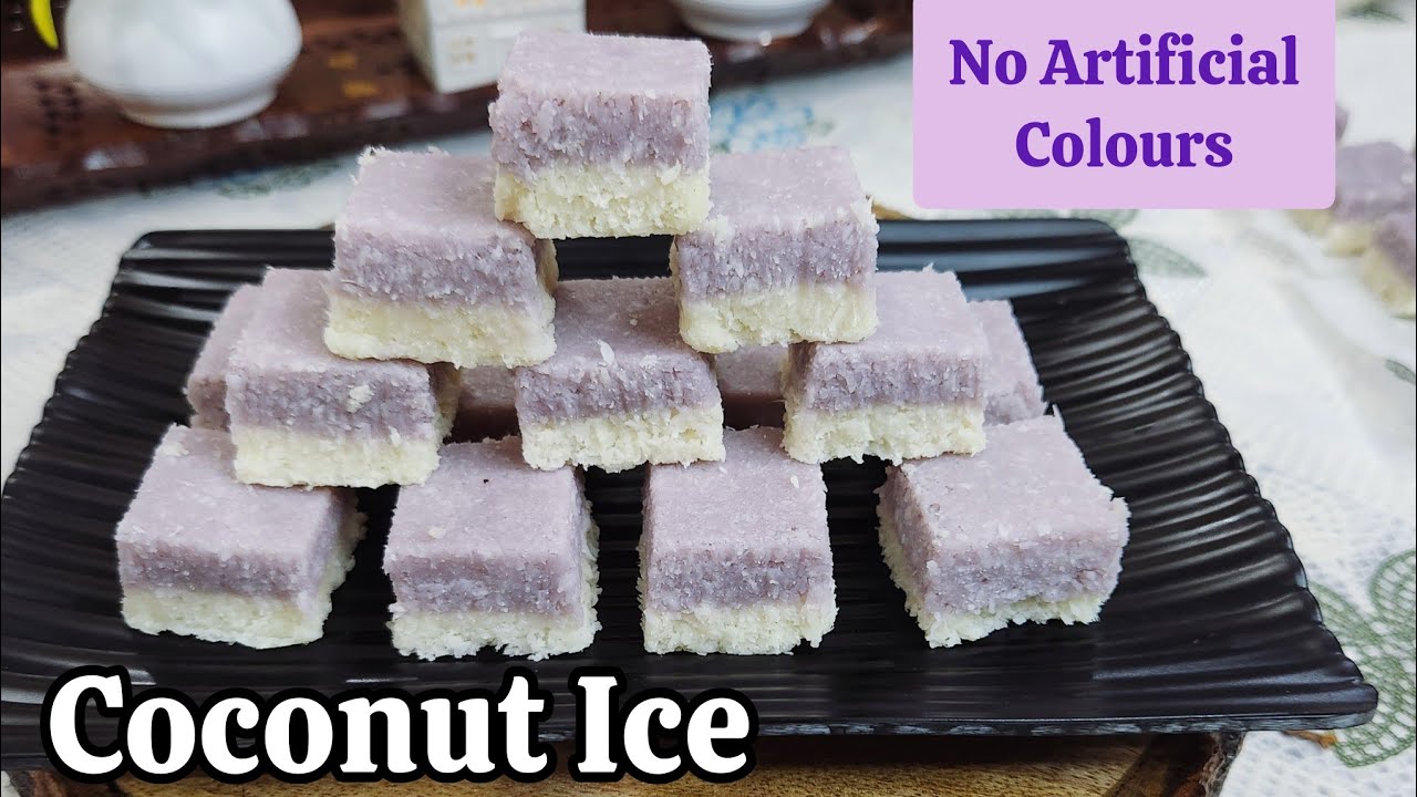 Coconut Ice Made Easy | Christmas Sweet Recipe | Homemade Food Gel Colour