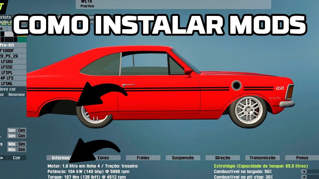 Como Instalar Mods, Arrumar Roda e Motor no Live For Speed!