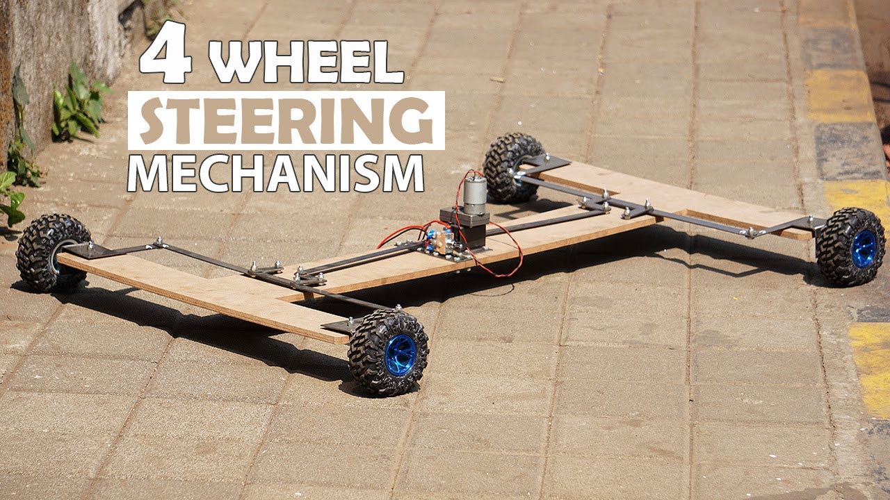Making of Wide Base 4 Wheel Steering Mechanism Chassis | Mechanical Project