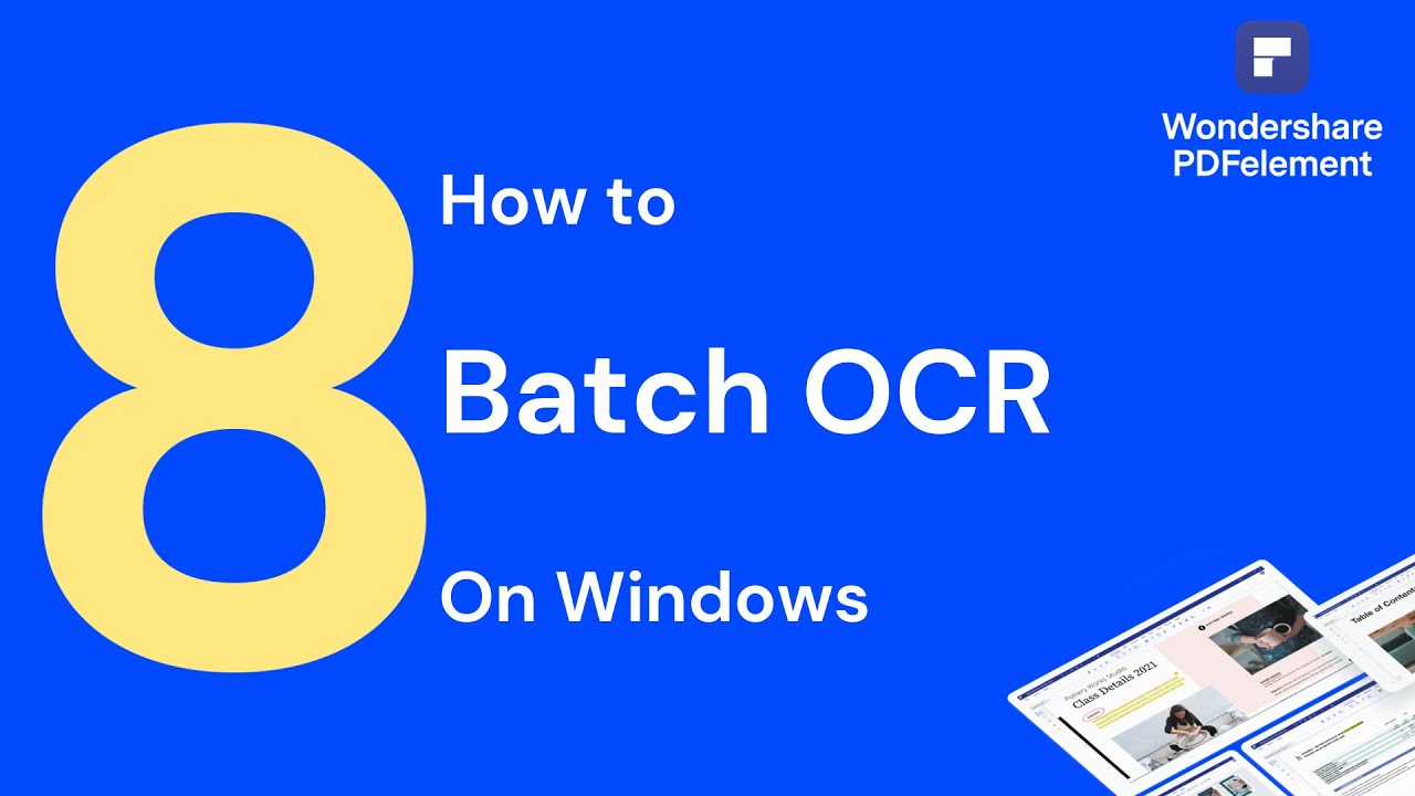 How to Batch OCR on Windows | PDFelement 8