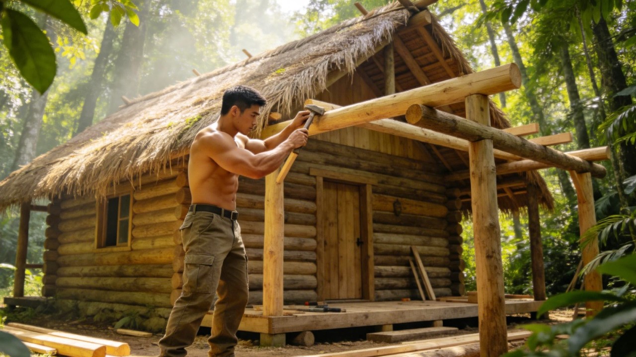 The entire process of building the most beautiful farmhouse deep in the jungle
