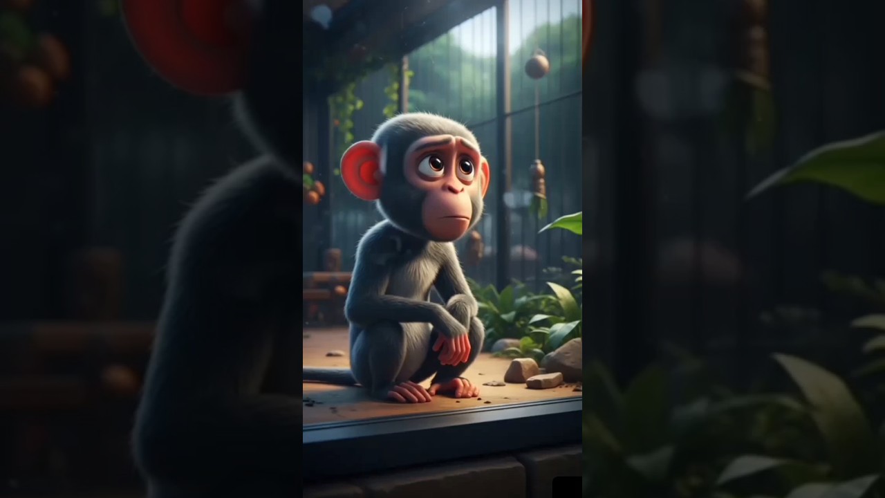 Behind the Glass, Trapped with a Question❤️‍🩹🐒 | Emotional story | 