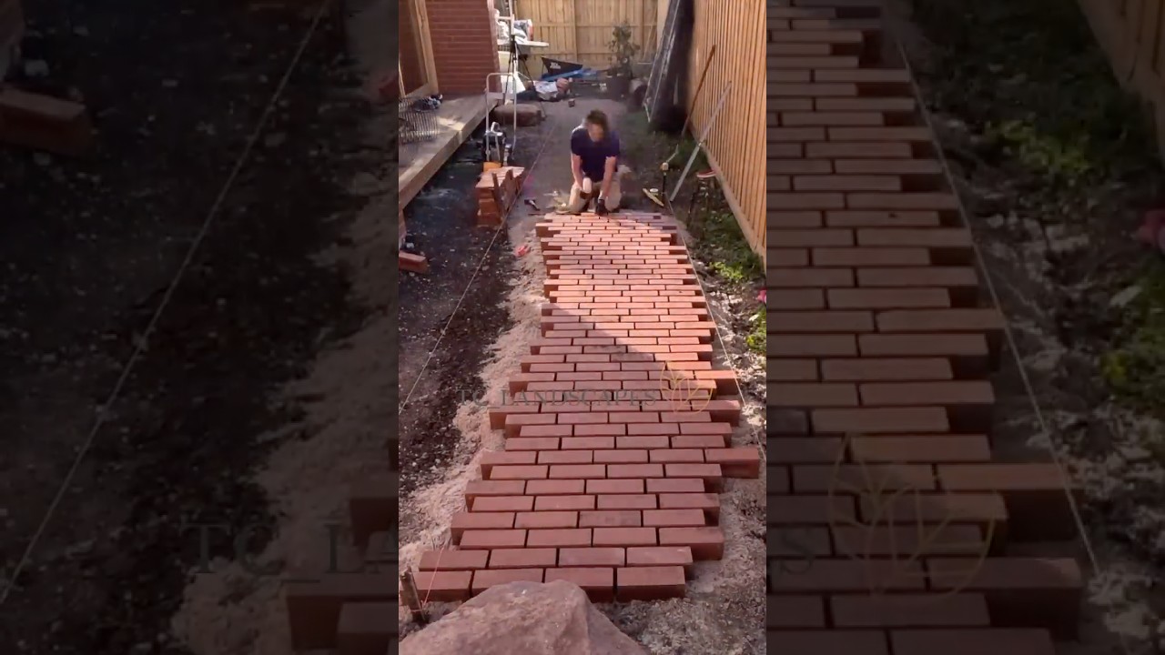 Turning Leftover Bricks into a Unique Garden Path