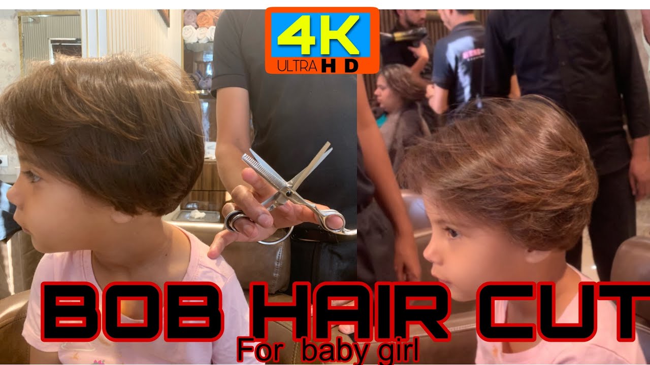 Bob hair cut for baby girl || satisfying bob haircut || short hair cut || 2023 #bobhaircut #bob