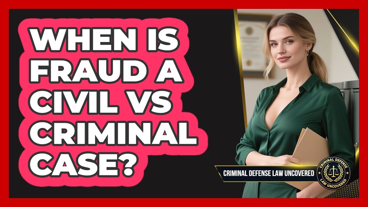When Is Fraud A Civil Vs Criminal Case? - Criminal Defense Law Uncovered