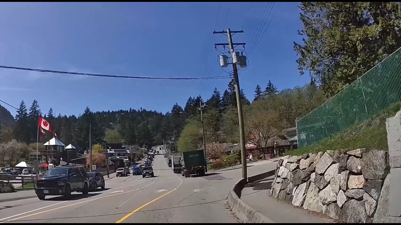 Driving around the Northwestern part of Bowen Island, BC