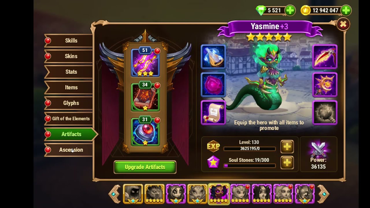 Hero Wars: Andvari vs Vadjar the Incinerator level 135 (fail)