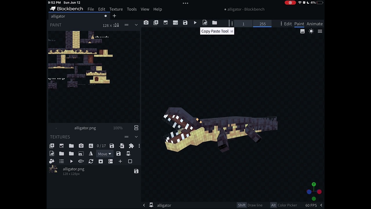 Preview of the animations and final model for alligator