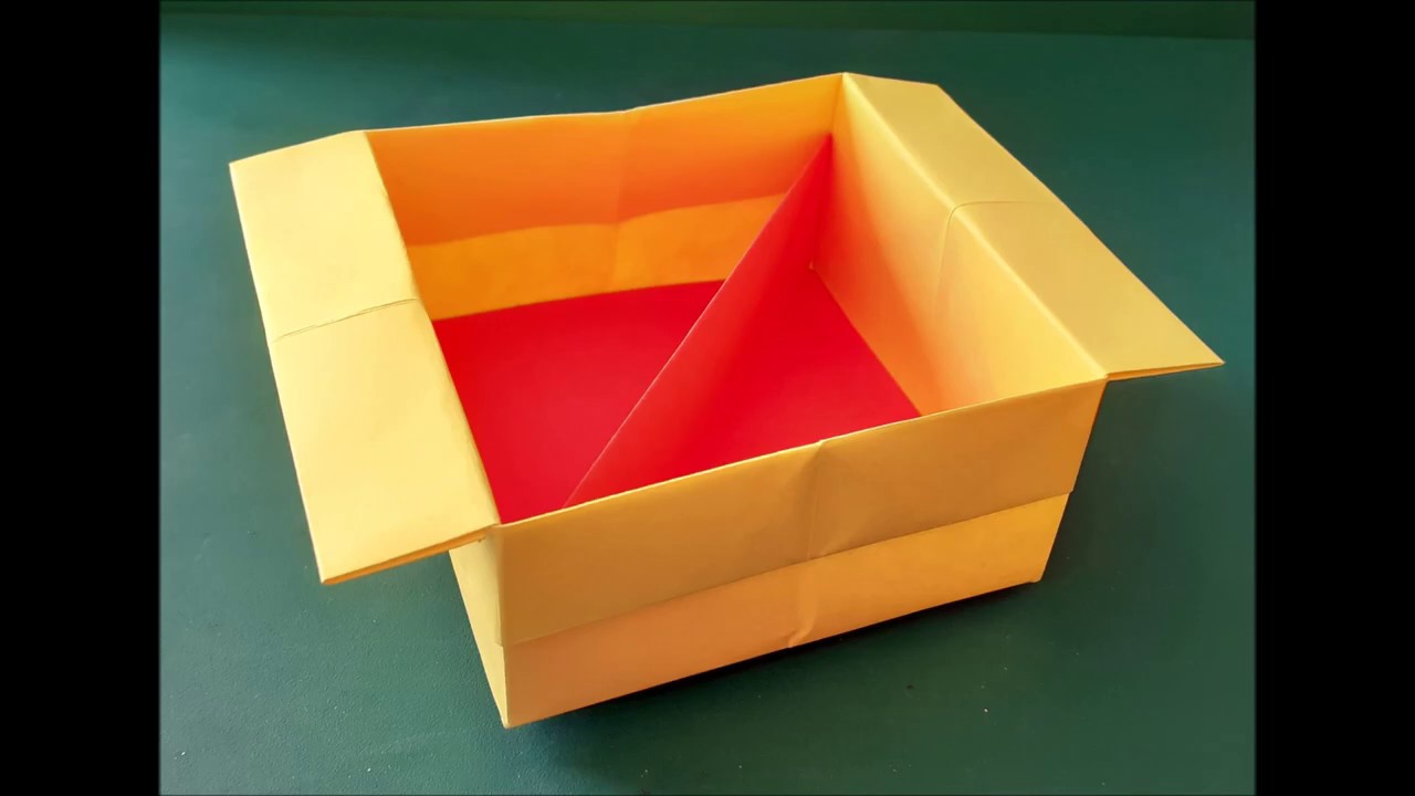 origami boite carrée avec séparateur