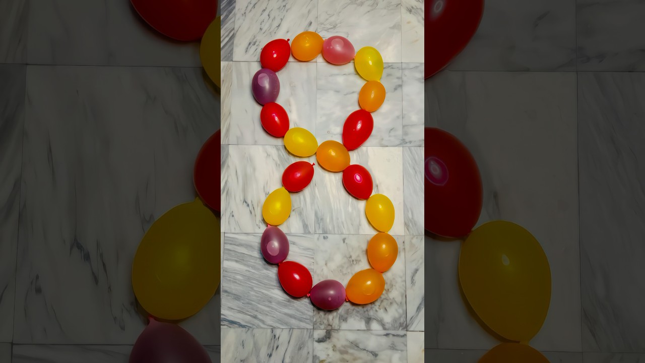 “Number Eight” mini rainbow balloons popping ASMR 