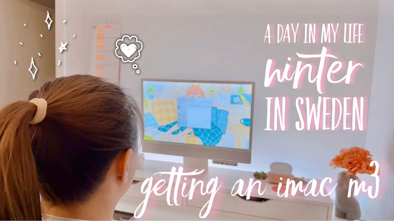 A Day In My Life: IMAC M3 UNBOXING | GOING TO APPLE STORE | winter in Sweden