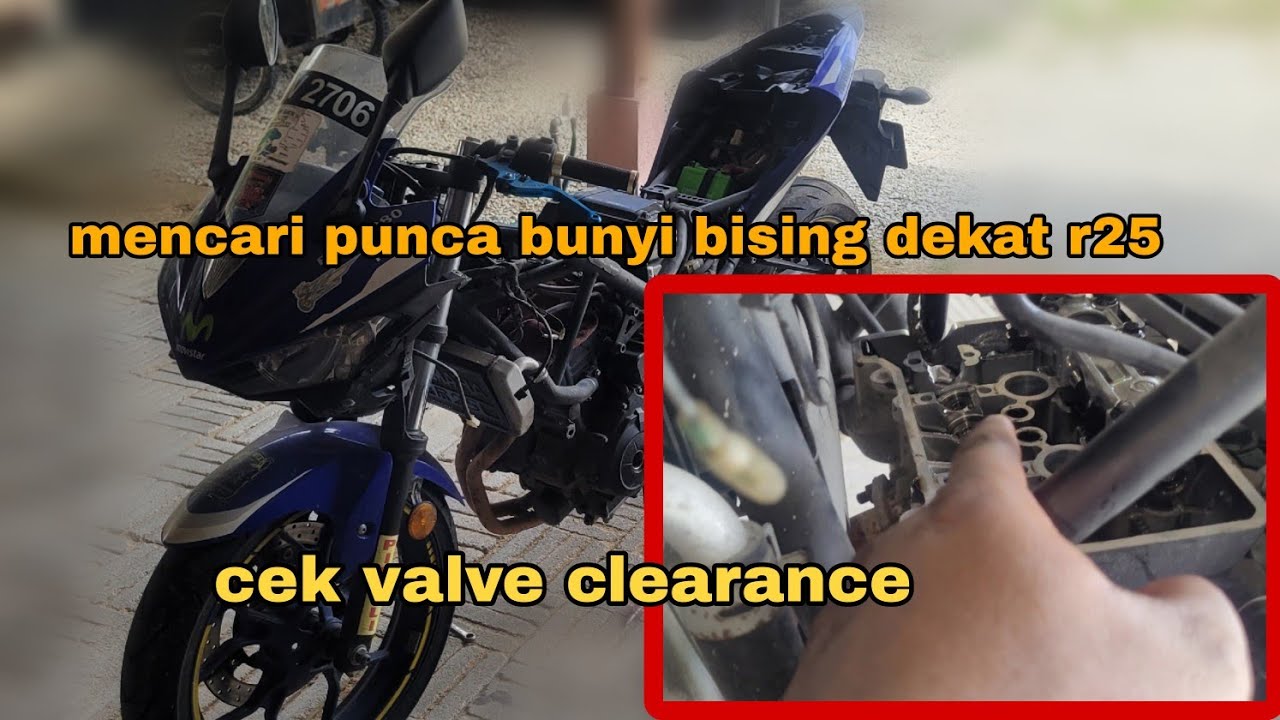 cubaan menghilangkan bunyi pelik dekat enjin r25 | kita try set tepet/valve clearance dia