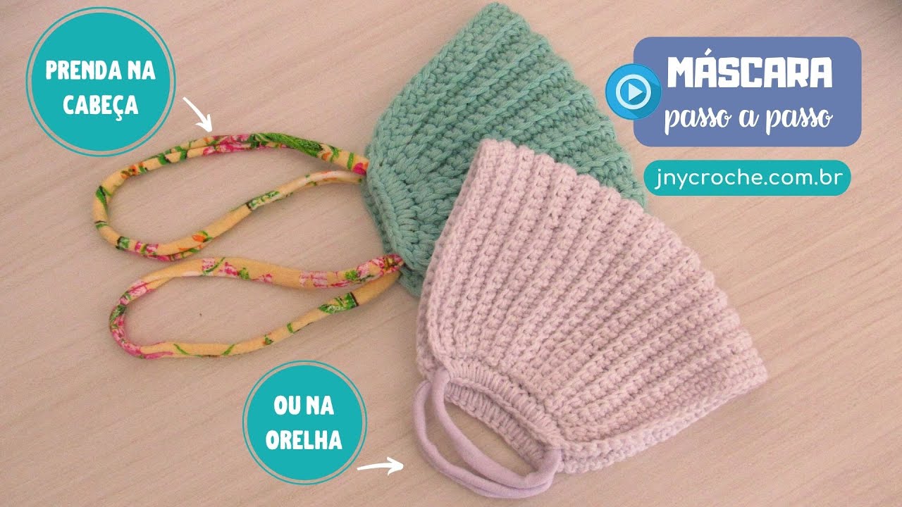 Máscara de crochê fácil | Todos os tamanhos - JNY Crochê