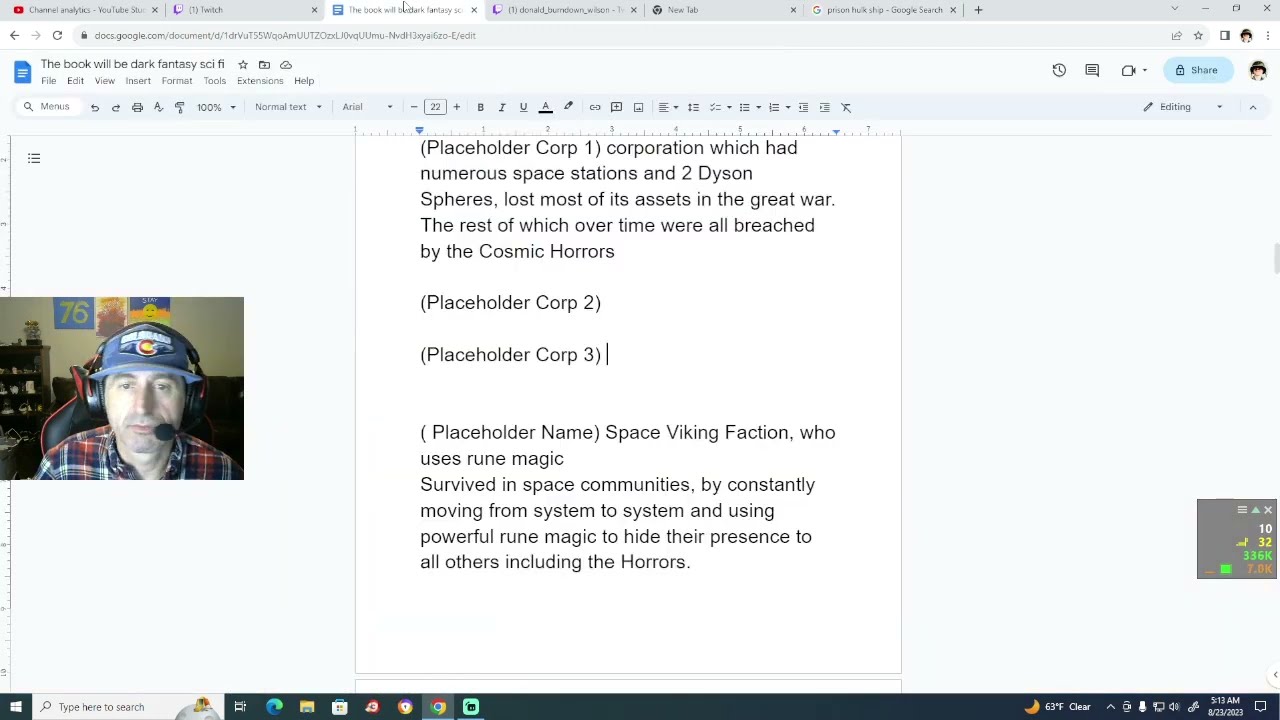 Writing a Book Live, The World building, Episode 2