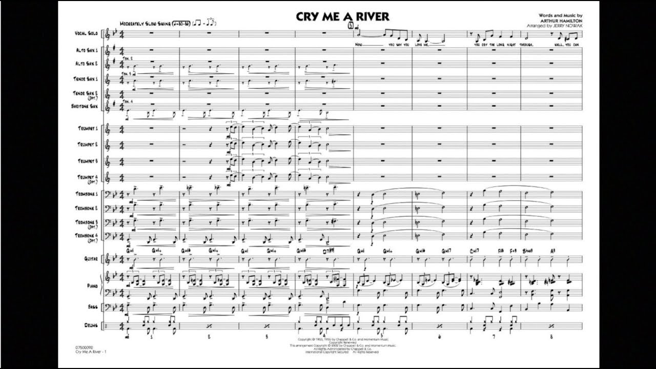 Cry Me a River by Arthur Hamilton/arranged by Jerry Nowak