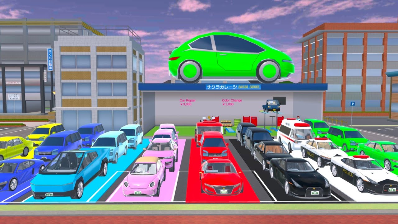 COLLECT ALL RAINBOW 🌈 COLOUR SUPER'S CAR😱🤩🚗 AT REPAIR SHOP😎 //SAKURA SCHOOL SIMULATOR GAME 🎮✅😍♥️🏎️