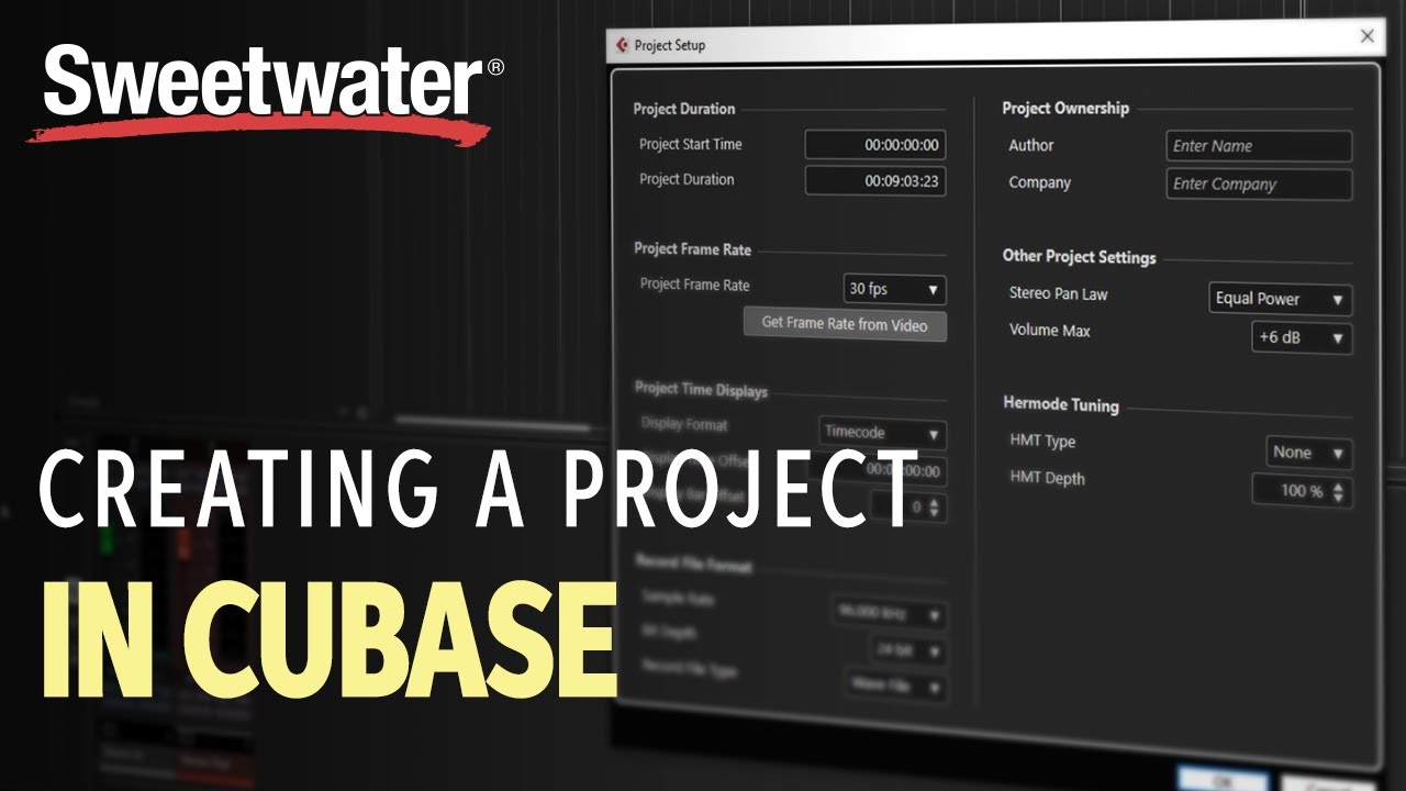 How to Create a Project in Cubase
