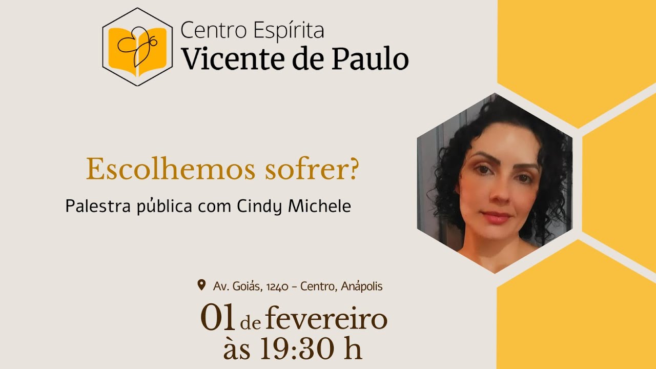 Palestra - Escolhemos sofrer? -  Cindy Michele