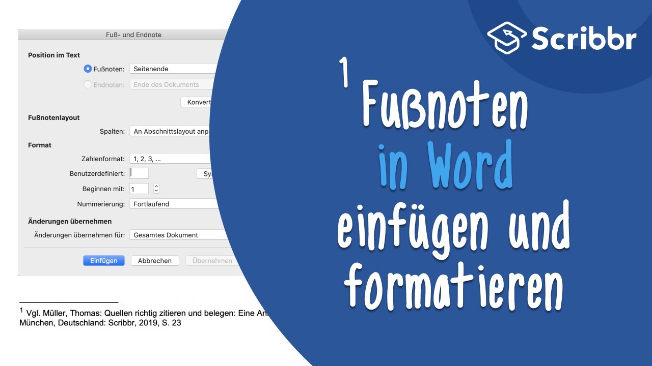 Fu&szlig;noten in Word einf&uuml;gen und formatieren | Scribbr 🎓