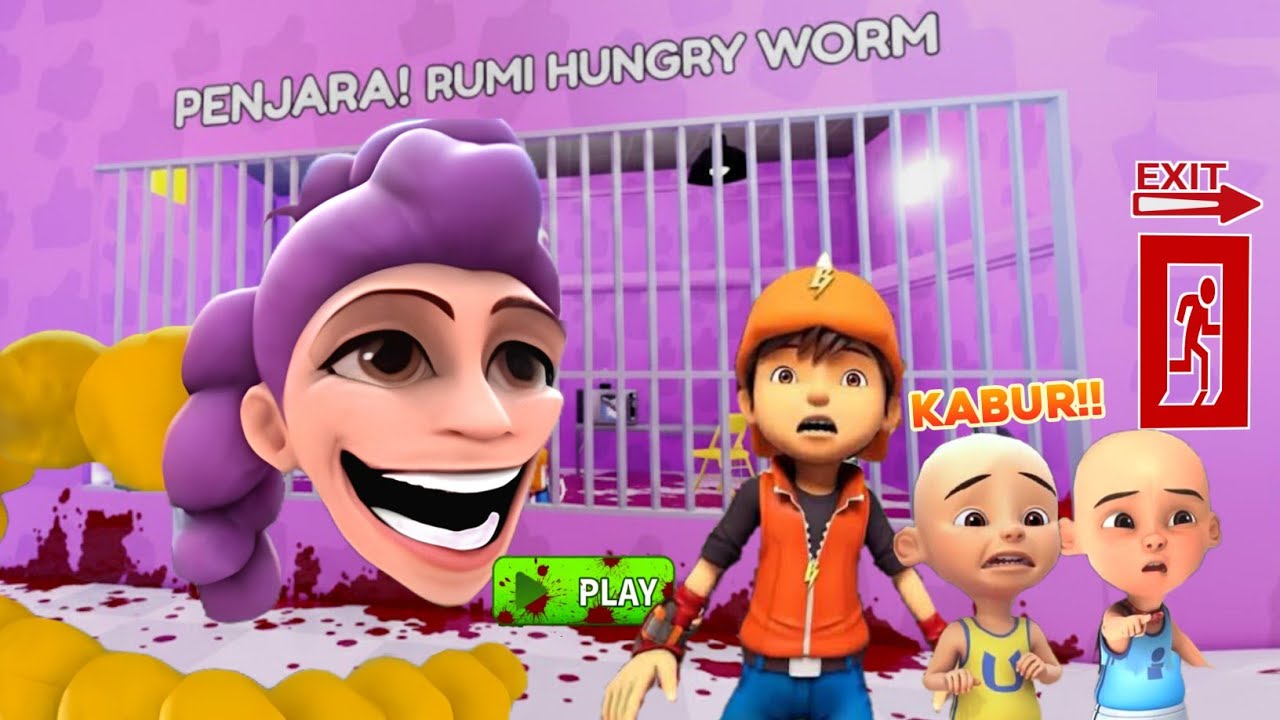 BOBOIBOY DAN UPIN IPIN MASUK PENJARA RUMI HUNGRY WORM KPOP DEMON HUNTERS?!