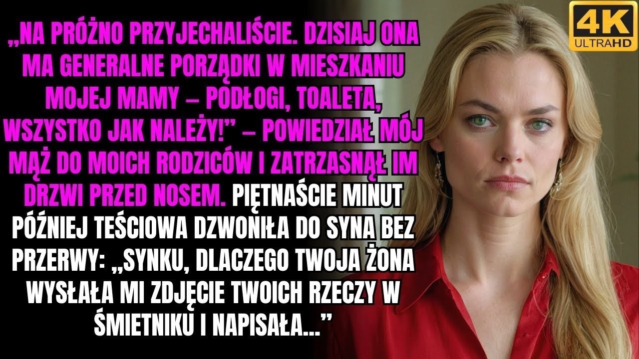 „Na próżno przyjechaliście  Dzisiaj ona ma generalne porządki w mieszkaniu mojej matki!”— powiedział
