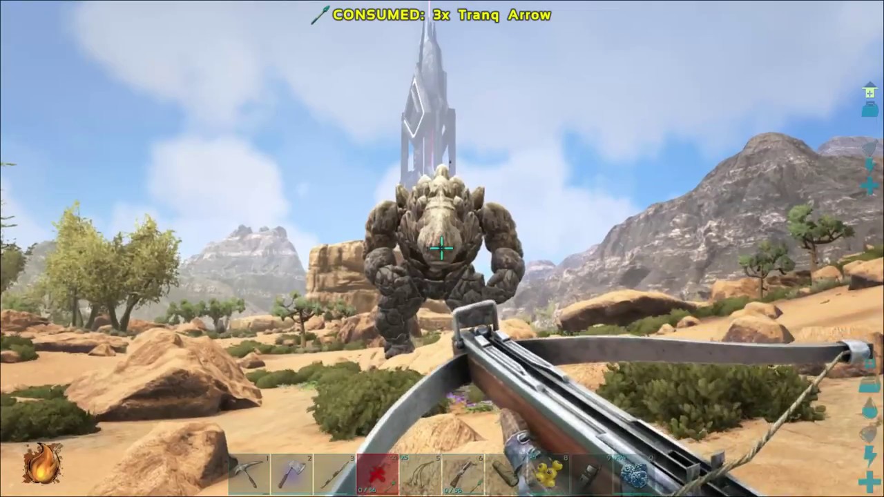 Knocking out Rock Elemental with Tranq Arrows - ARK Survival Evolved