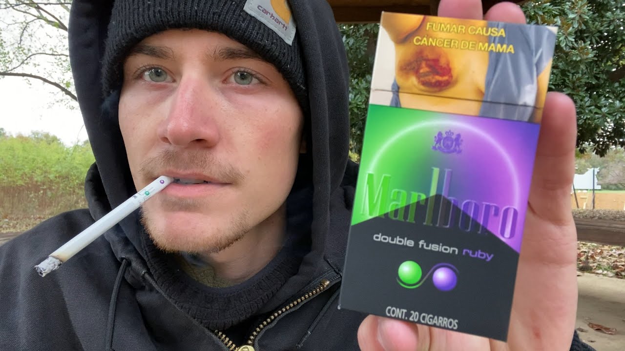 Smoking a Marlboro Double Fusion Ruby Flavored Cigarette - Review