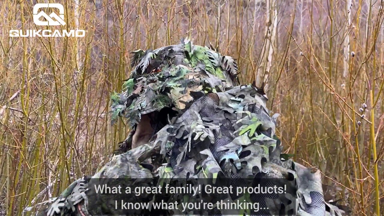Turkey Hunting Gear, Leafy Suit and Bucket Hat Face Mask
