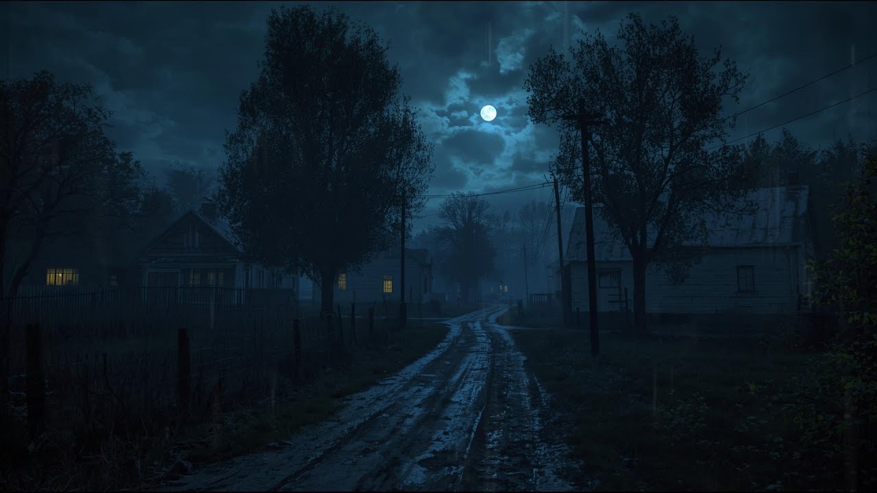 Deep Sleep, Relaxation & Peace | Dark Rainy Night At Quiet Village