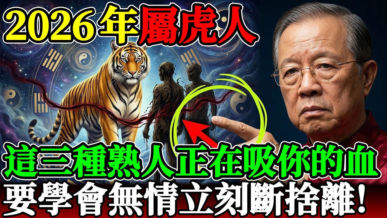 2026年屬虎人要學會「無情」！身邊這三種熟人正在吸你的血，立刻斷捨離！#曾仕強 #曾公智慧講堂 #易經 #易經智慧 #生肖虎 #2026生肖運勢 #丙午年 #九紫離火運