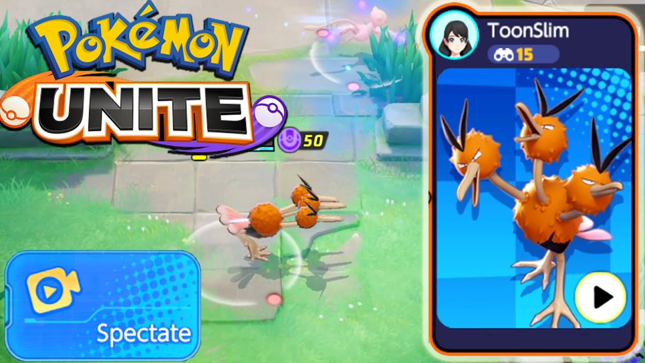 Spectating TOP Central Area Player With Dodrio in a Pokemon UNITE Ranked Match (Spectator Mode)