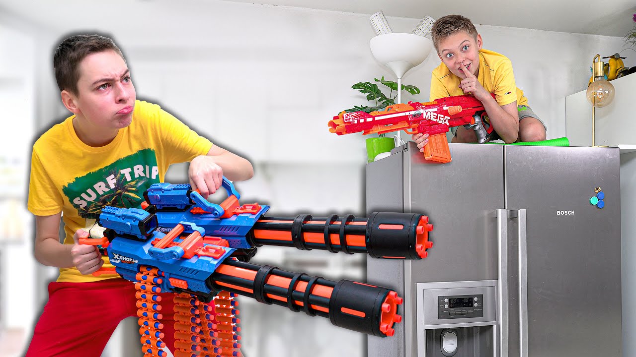 Nerf Pranks on My Brother for 24 Hours
