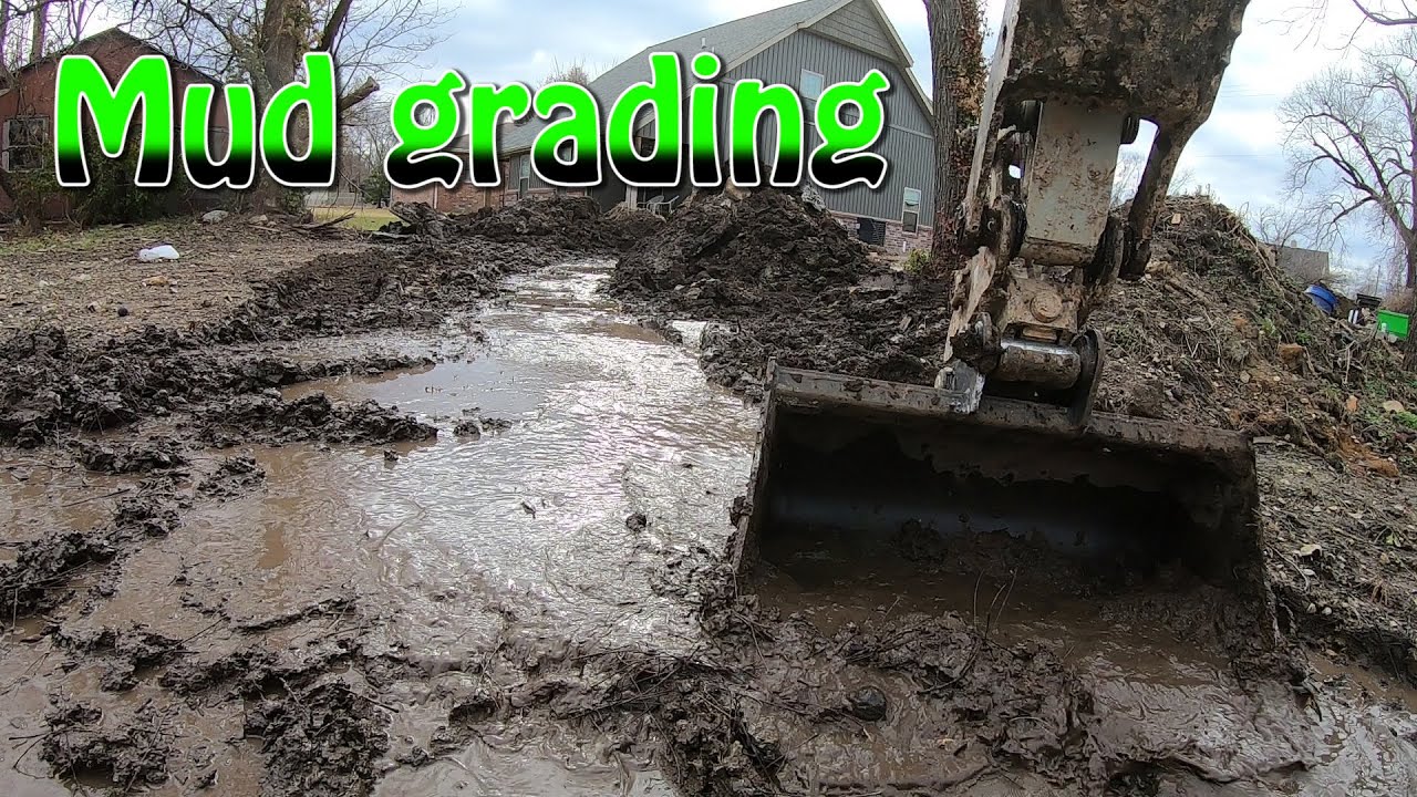 Mud Grading With The Excavator