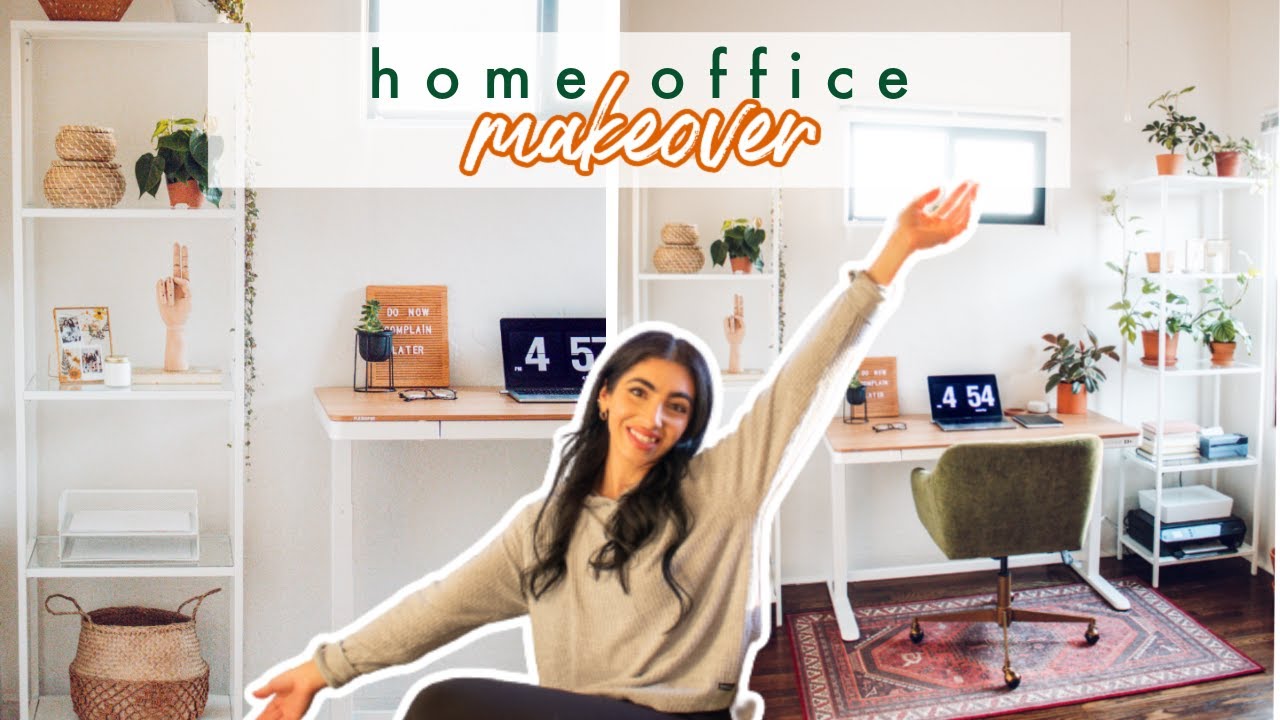 HOME OFFICE MAKEOVER | boho, scandi, extreme office transformation, office tour, decor haul