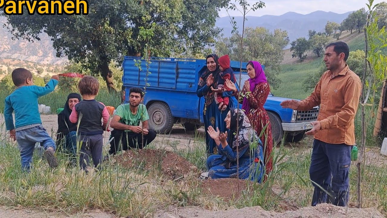 Nomads: Setting up a nomadic tent in the mountains