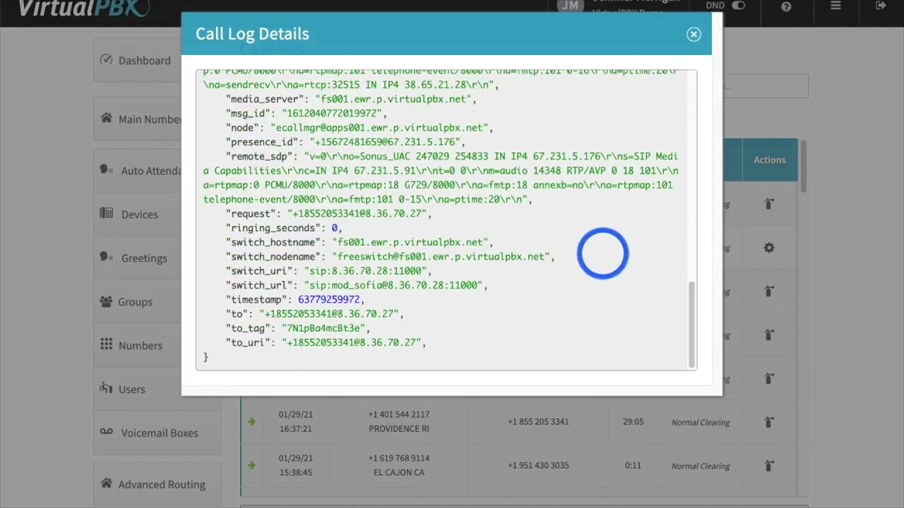 Call Logs and Real-Time Monitor Demo
