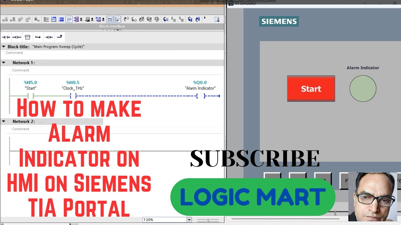 How to make Alarm Indicator on HMI on Siemens TIA Portal