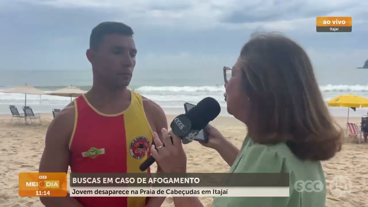 Jovem desaparece na Praia de Cabeçudas em Itajaí | Segurança | SCC Meio-Dia