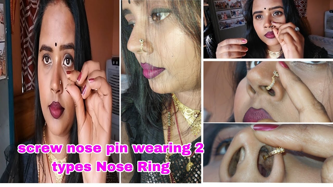 3 Nose Jewellery, Screw nose Pin,Dimond Nose Ring