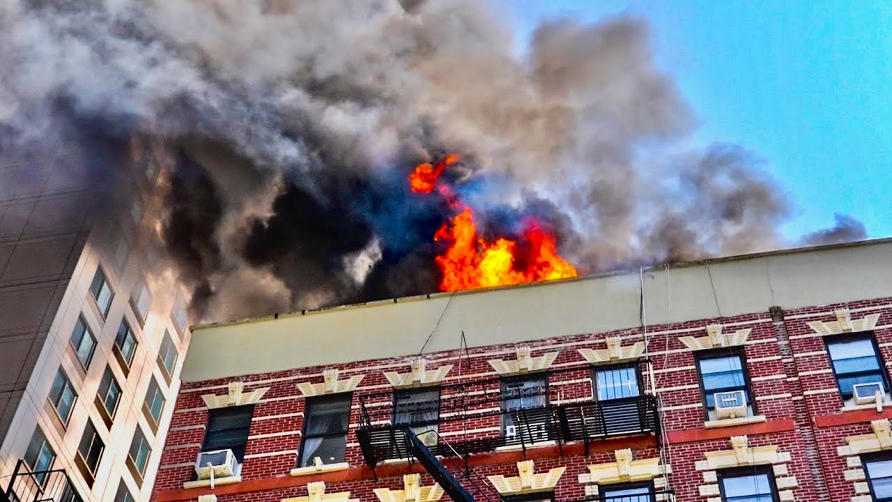 **EARLY ARRIVAL** Heavy Fire on the TOP FLOOR & ROOF! [Upper East Side-Manhattan 3rd Alarm Box 1233]