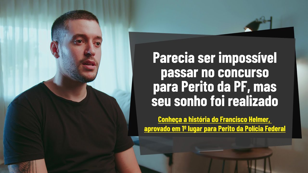 Parecia ser impossível passar no concurso para Perito da PF, mas ele conseguiu realizar este sonho