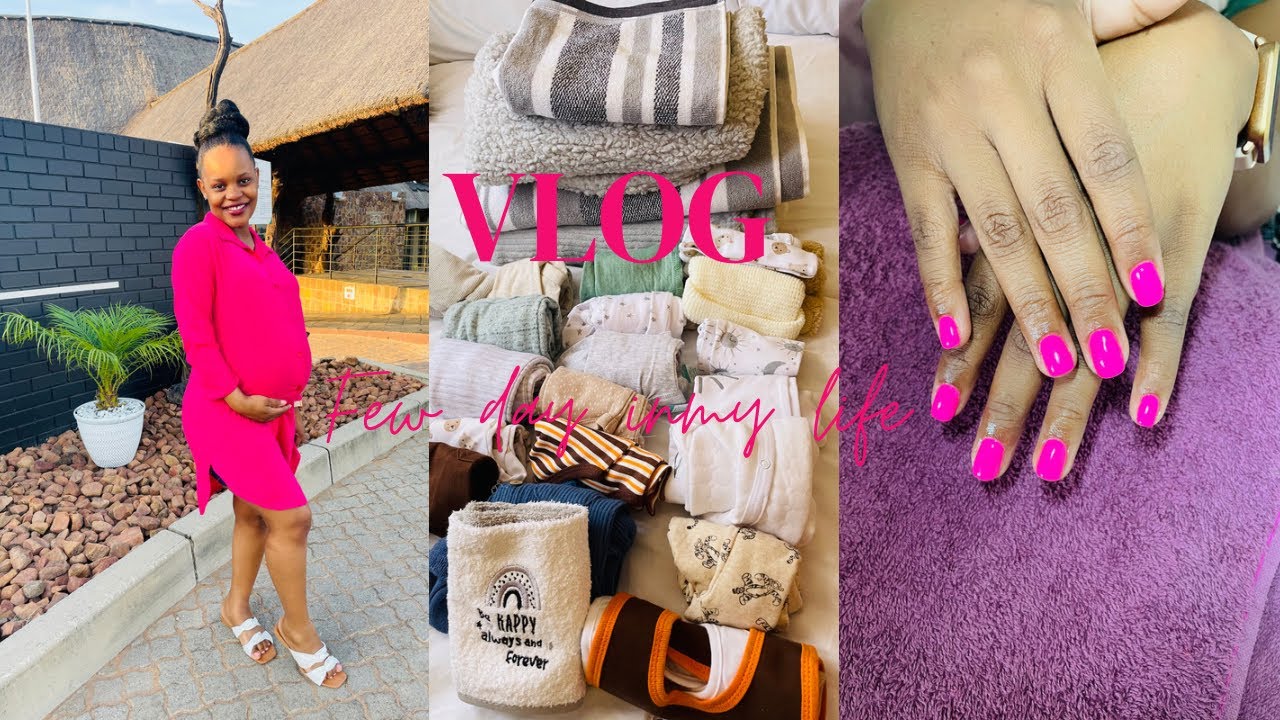 Vlog: Baby shopping haul and packing | nails and hair | baby bump | Outing | South African YouTuber