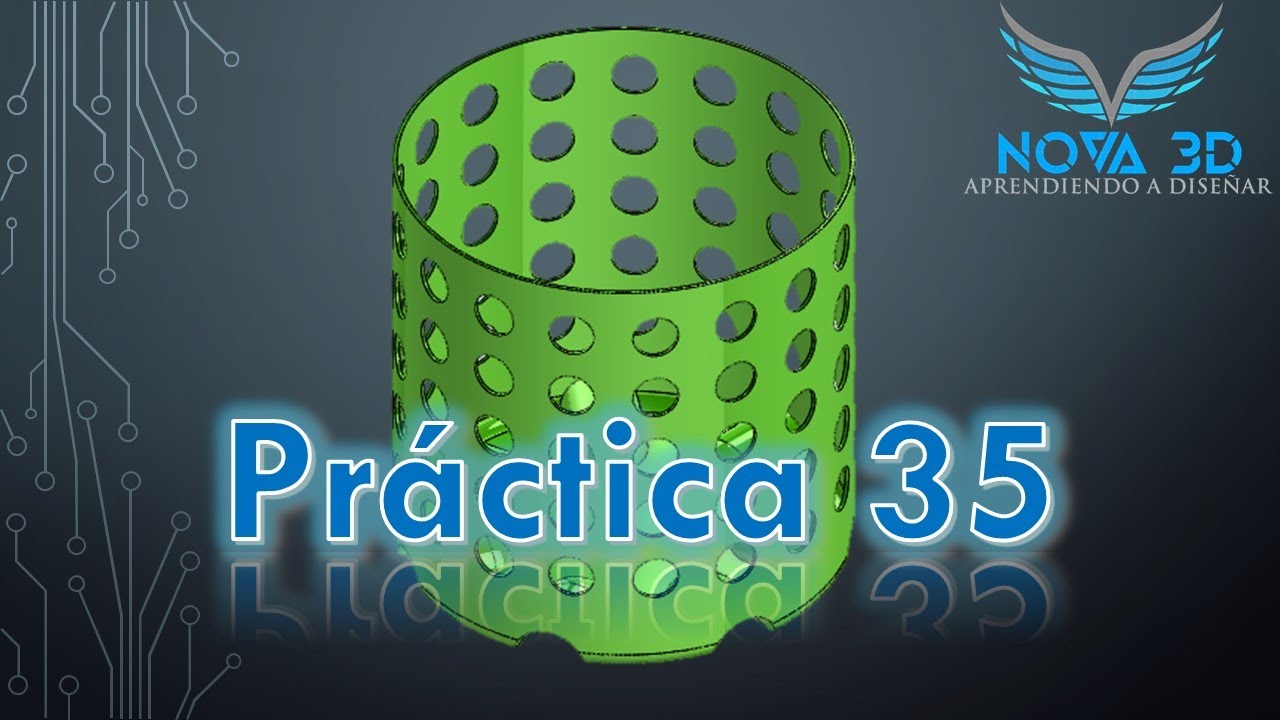 Introducción a Solidworks: Practica 35 - Definir Eje y crear Matriz lineal y Matriz circular.