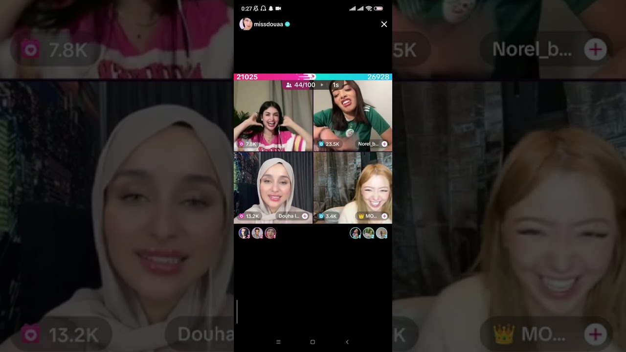 بث ميس دعاء(missdouaa) مع نورال ومنى الجزائرين وضحى التونسية🍍🧡💙