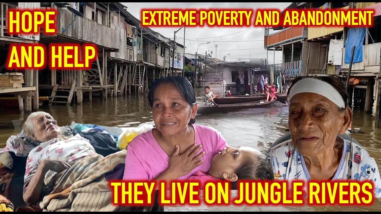 HOUSES ON THE AMAZON RIVER, THEY LIVE IN EXTREME POVERTY WITHOUT HOPE / RECEIVING HELP IS A BLESSING