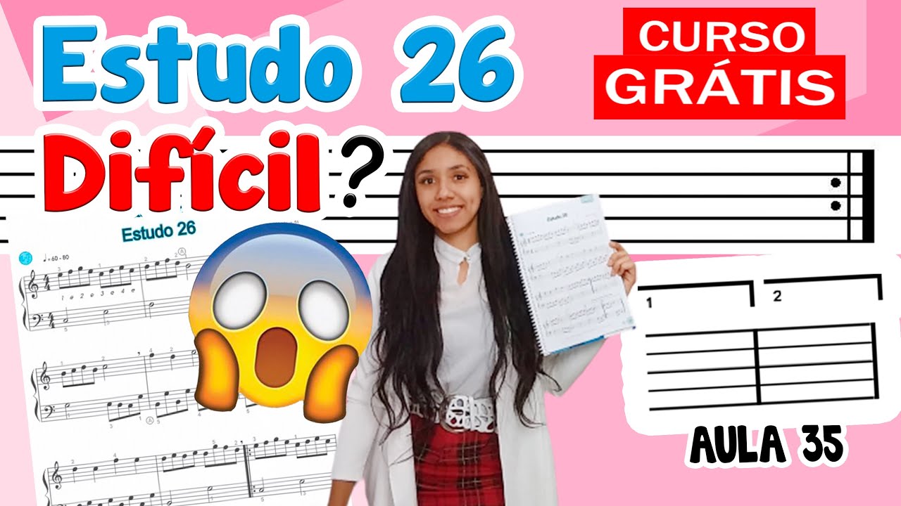 Estudo 26 do volume 01 - Aula de órgão grátis - Aula 35 - JG Organista